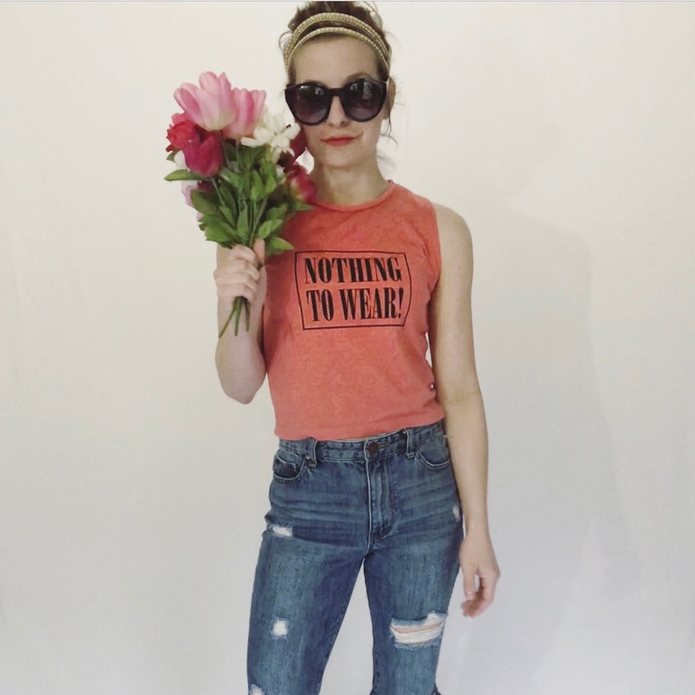 Atmosphere Nothing to Wear Cropped Coral Tank Top